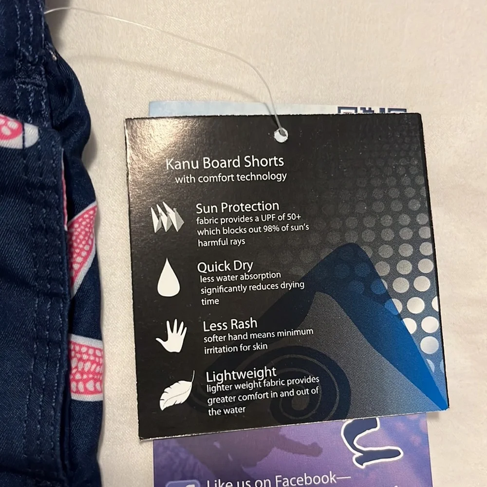 Kanu Surf navy/pink starfish swim trunks